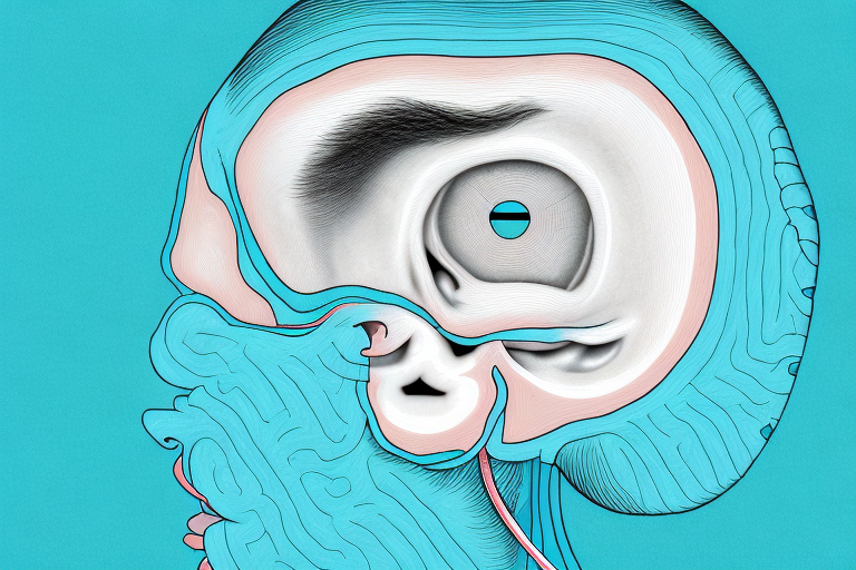 A human ear with a tear in the eardrum